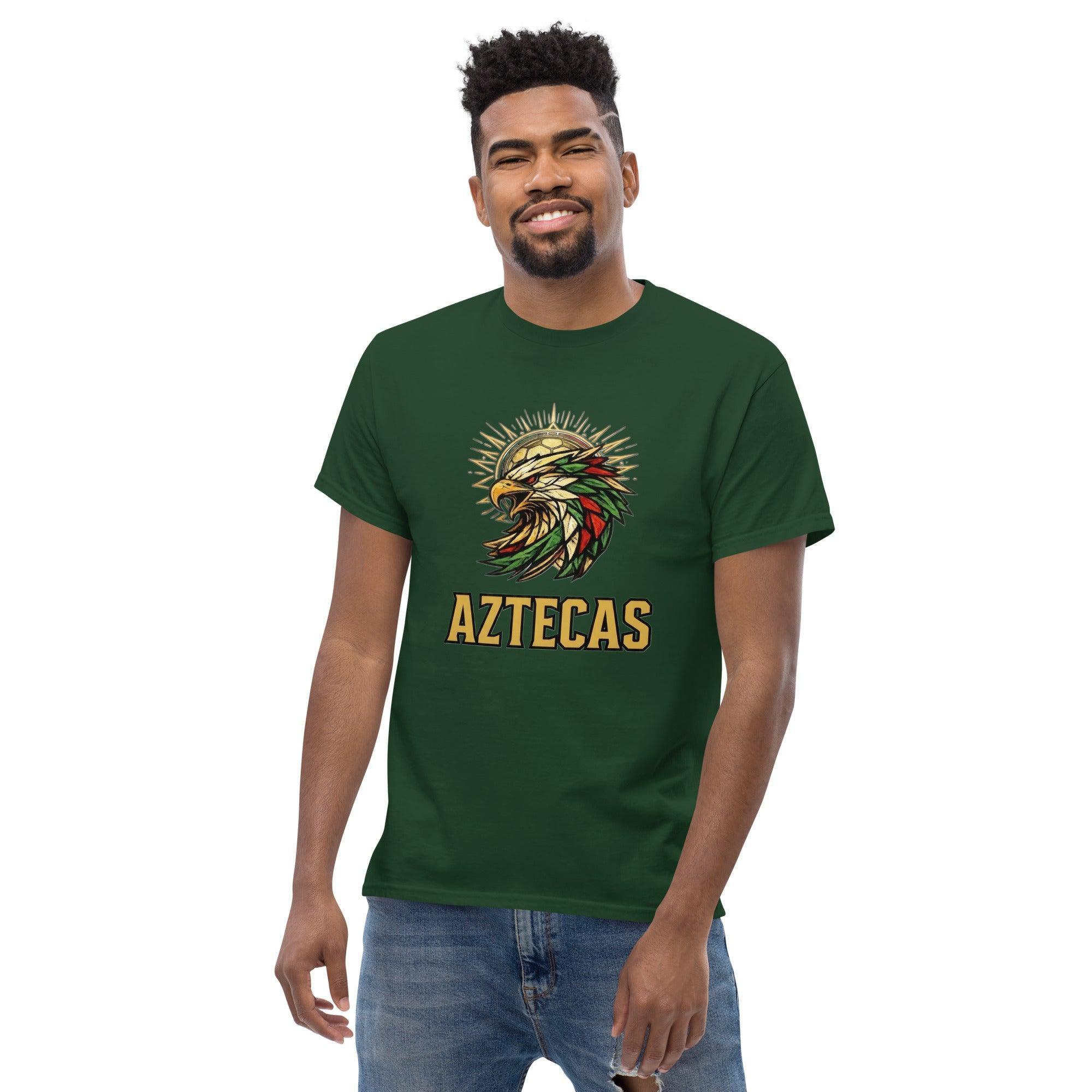 Green Aztecas t-shirt with eagle and soccer ball design, fan apparel for passionate supporters