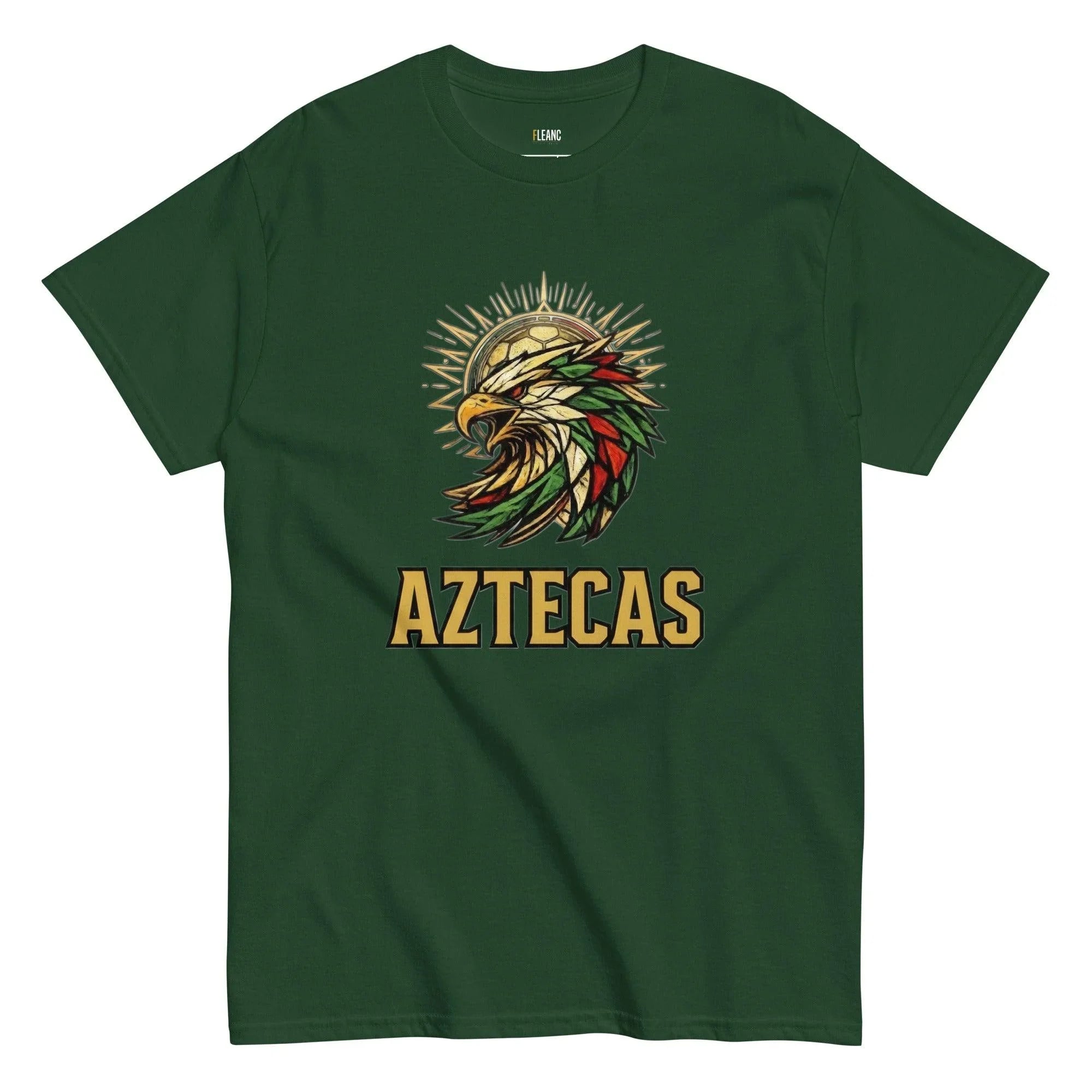 Green Aztecas t-shirt with eagle and soccer ball design, football fan apparel